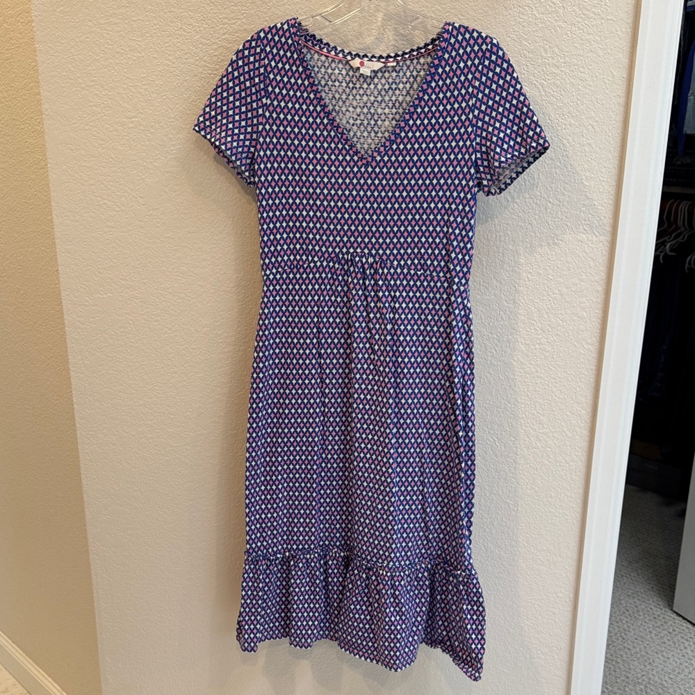 Boden Blue and Pink Geometric Dress